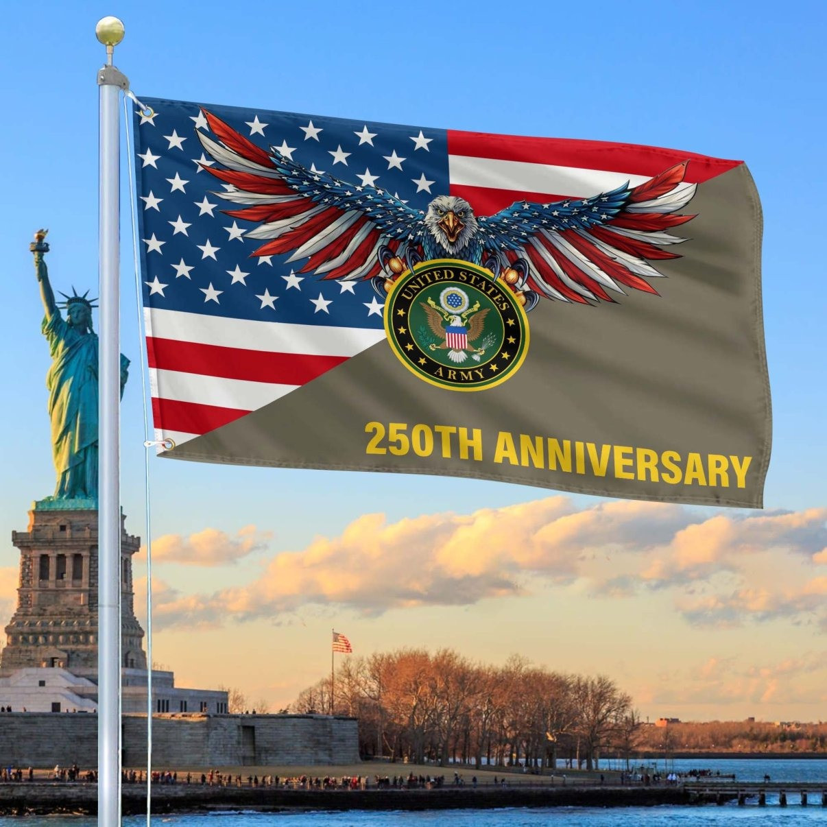 Eagle U.S Army 250th Anniversary Flag Memorial Day House Decoration Gifts For Veterans