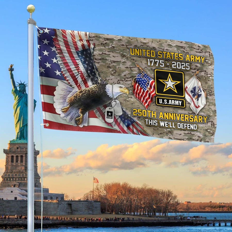 Eagle US Army 250th Anniversary Flag Patriotic Home Decor Gifts For Army Veteran