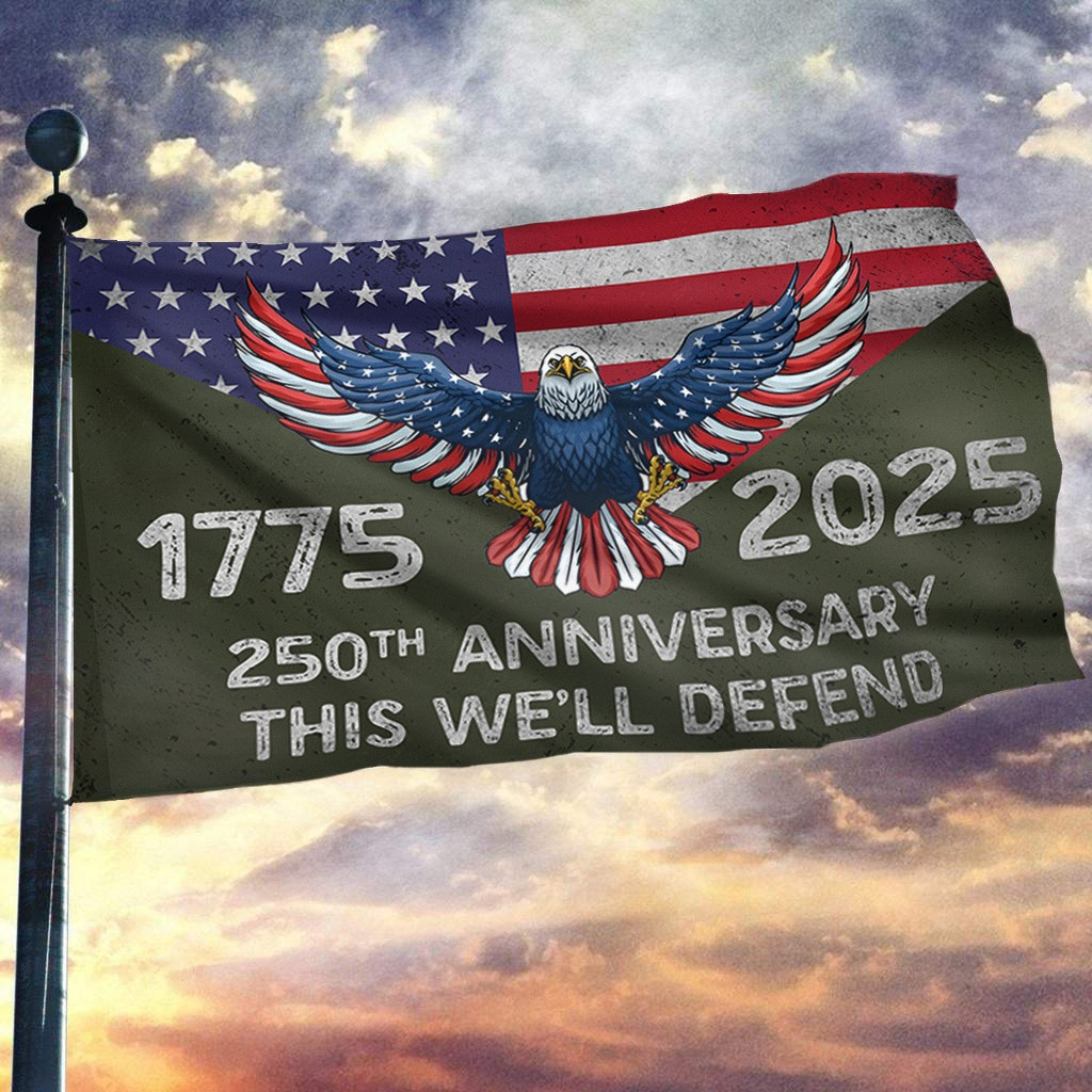 Eagle U.S. Army 250th Anniversary Veteran American Flag 1775 2025 This We'll Defend Decor