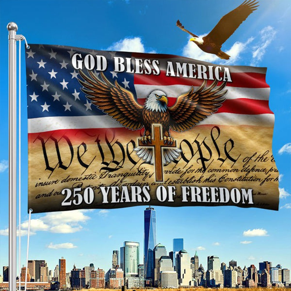 Eagle USA 250 Years Of Freedom Flag God Bless America We The People Flag 4th Of July Home Decor