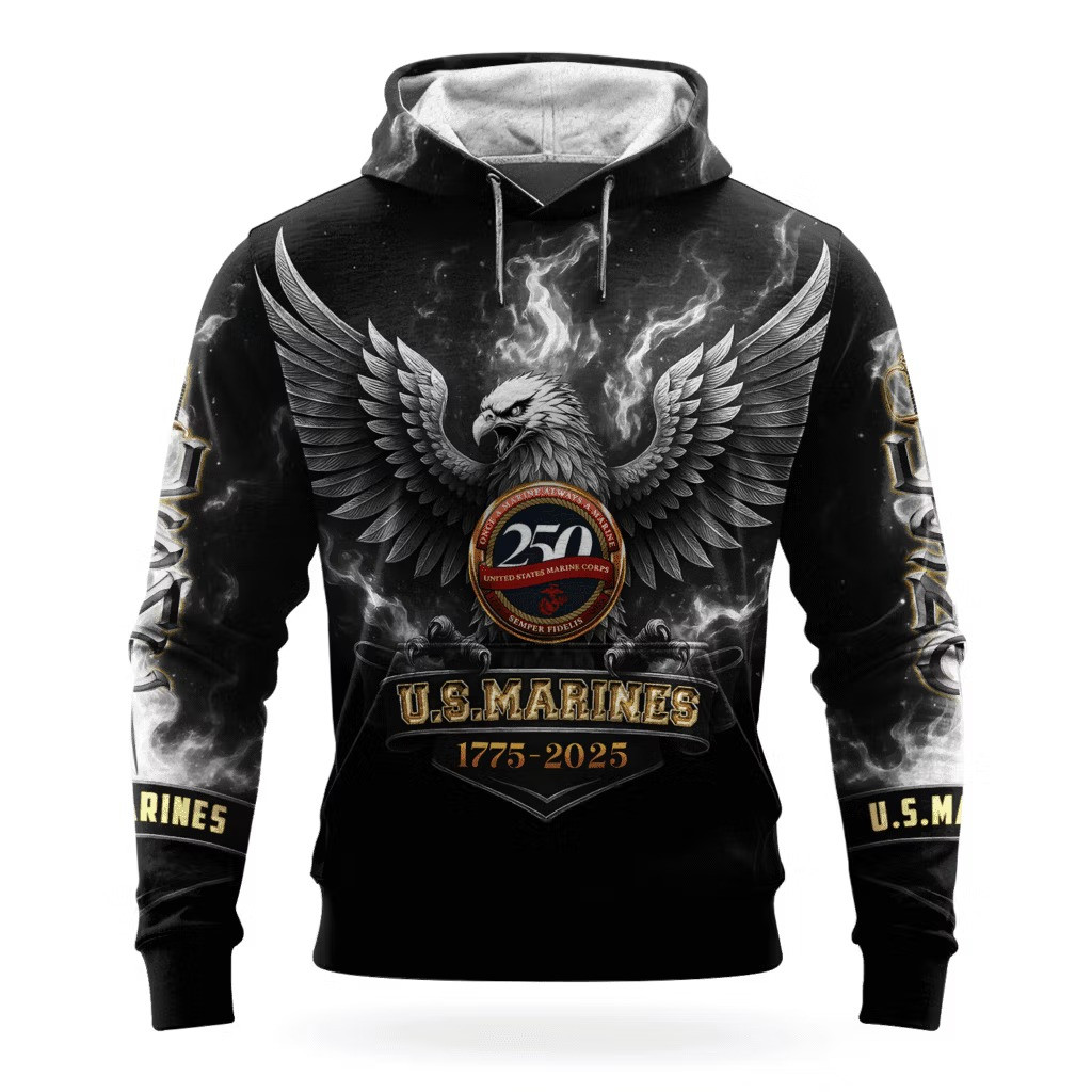 Eagle USMC 250Th Anniversary Hoodie 1775 2025 Marine Corps Veteran Clothing Gifts