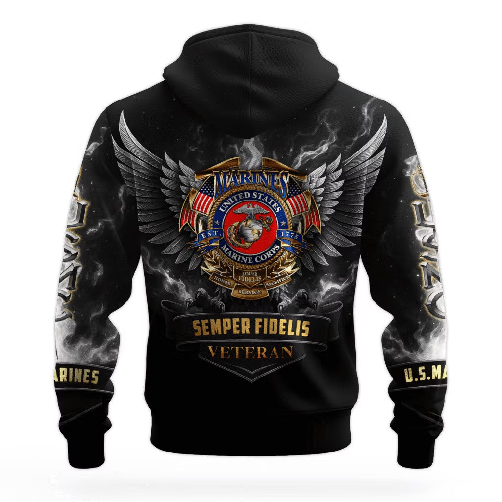 Eagle USMC 250Th Anniversary Hoodie 1775 2025 Marine Corps Veteran Clothing Gifts - Image 2