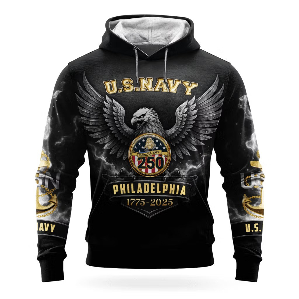 Eagle USN Navy 250Th Anniversary Hoodie USN Merch United States Navy Veteran Gift Ideas