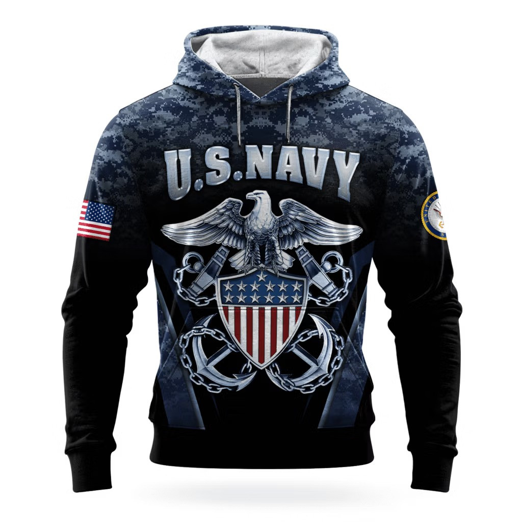 Eagle USN US Navy 250Th Anniversary Camo Hoodie 1775 2025 Gift Ideas For Navy Veterans