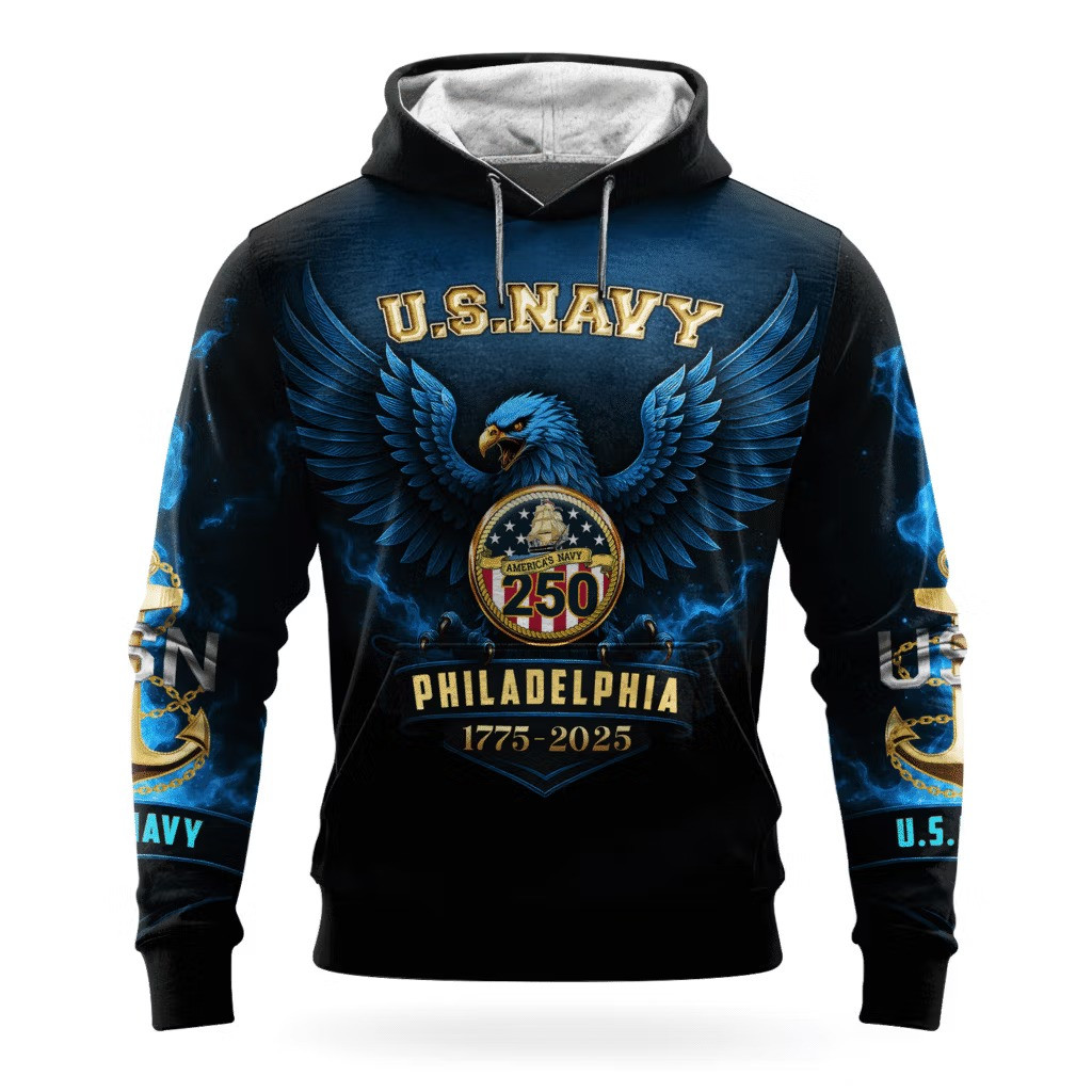 Eagle USN US Navy 250Th Anniversary Hoodie 1775 2025 Clothing Best Veterans Day Gifts