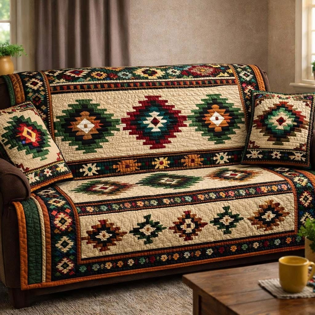 Earthbound Tribal Weave Quilted Sofa Cover Couch Covers Gifts For Native American