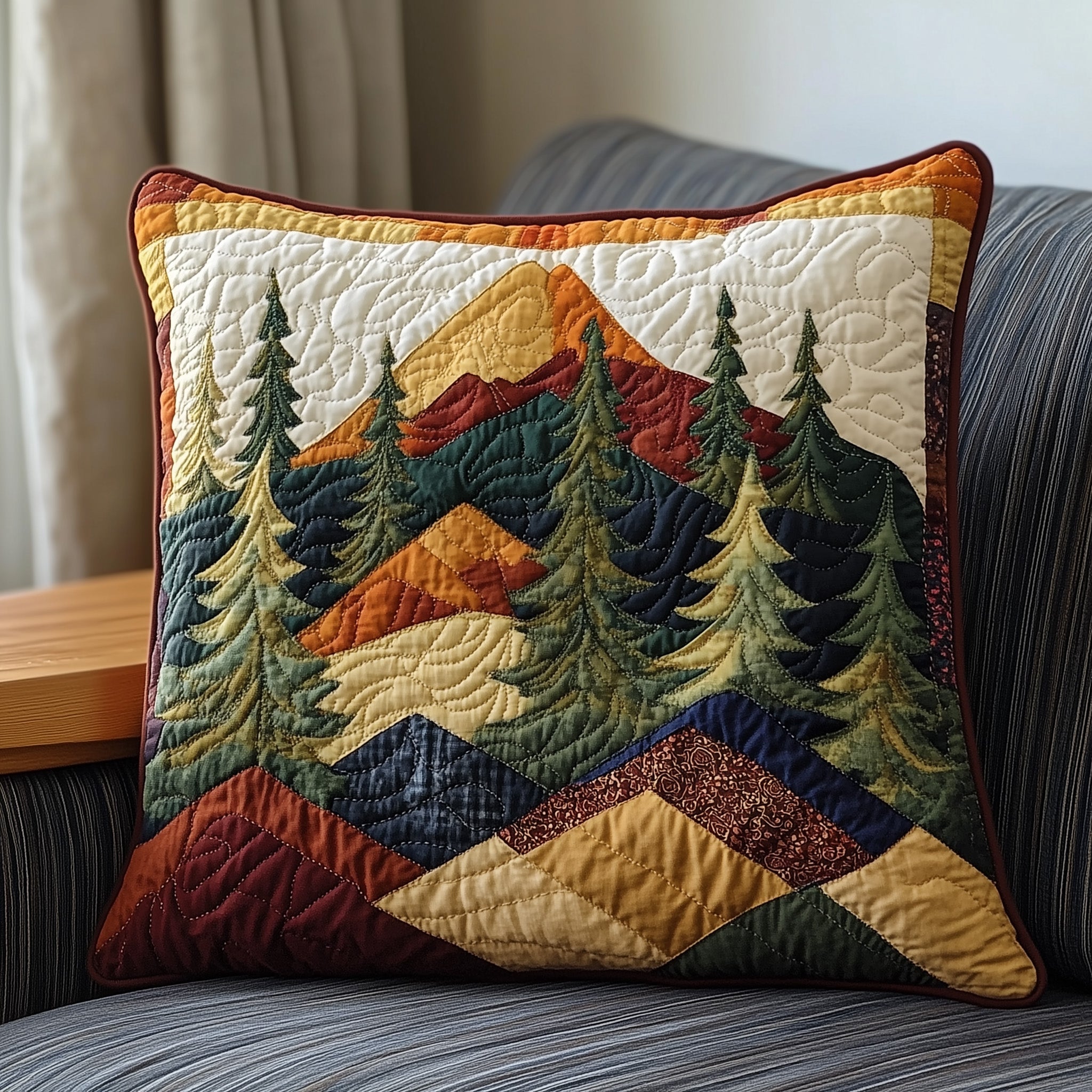 Forest Vibe Quilted Pillow Case Decorative Pillow Cover MerchChristmas Presents For Grandma And Grandpa