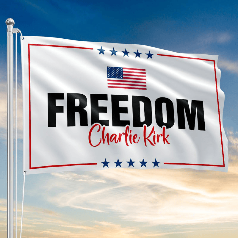Freedom Charlie Kirk American Flag Turning Point USA Charlie Kirk Show Merchandise