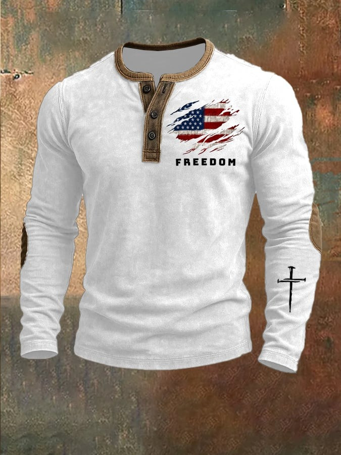 Freedom Charlie Kirk Button Up Long Sleeve Shirt Men's RIP Charlie Kirk Memorial Apparel