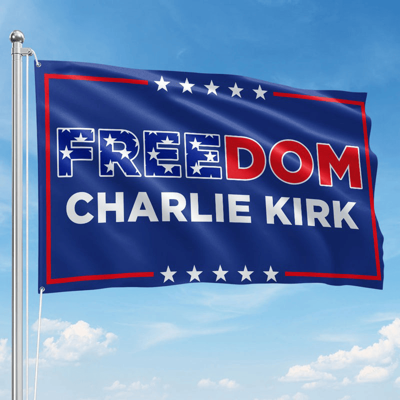 Freedom Charlie Kirk Flag Honor Charlie Kirk Memorial Merchandise Hanging Outdoor