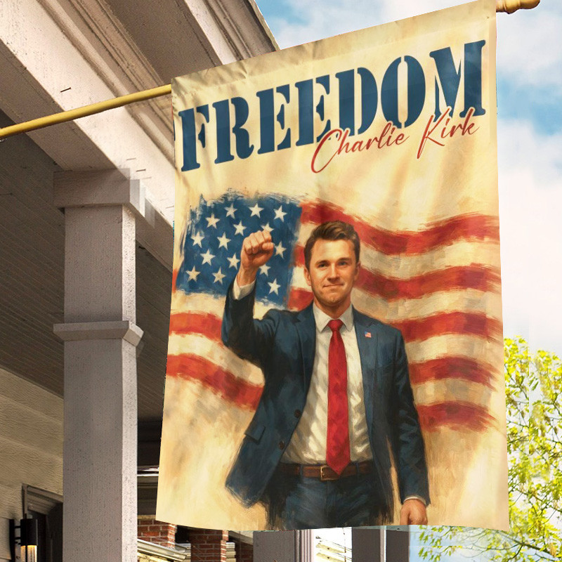Freedom Charlie Kirk Flag In Loving Memory Of Charlie Kirk USA Tribute Flag Banner Merch