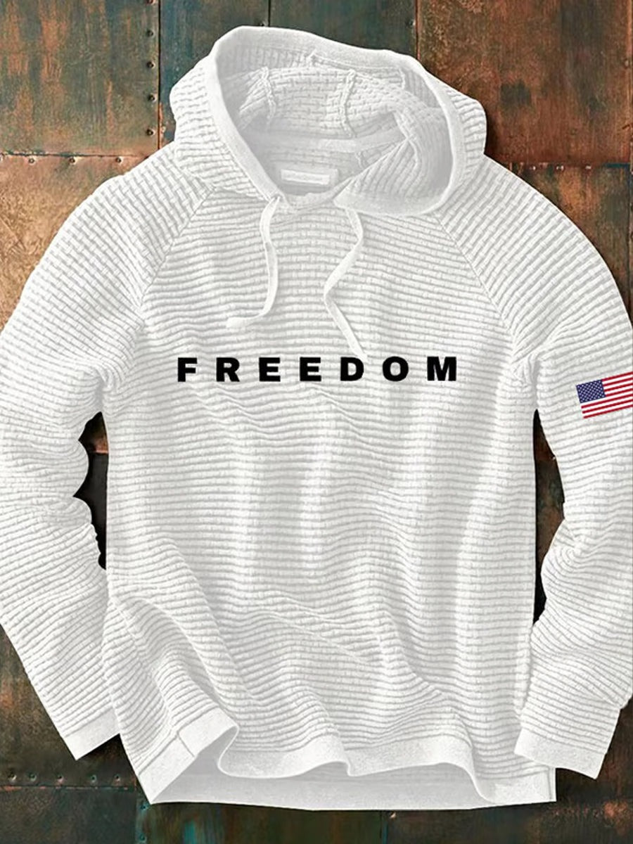 Freedom Charlie Kirk Waffle Hoodie White Charlie Kirk Was Wearing Clothing Wore Tribute