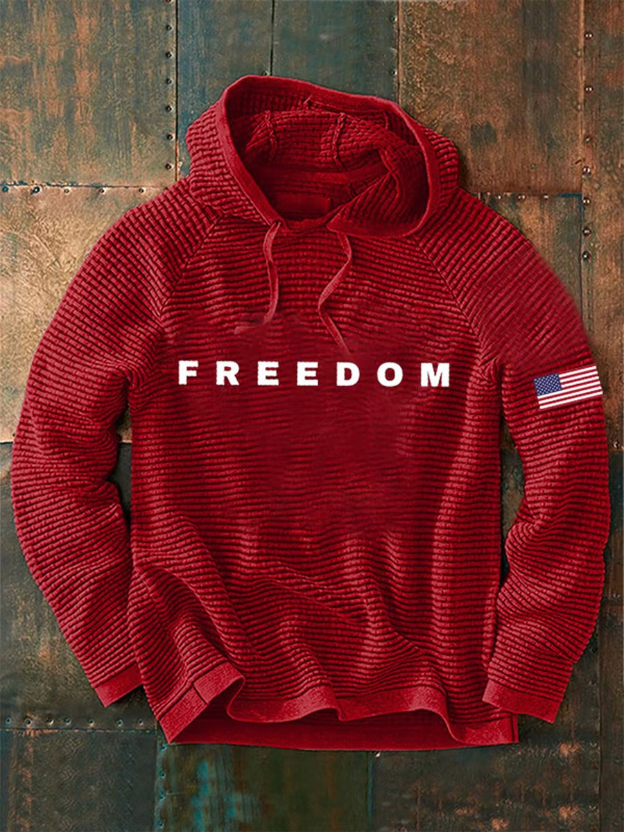 Freedom Charlie Kirk Waffle Hoodie White Charlie Kirk Was Wearing Clothing Wore Tribute - Image 3