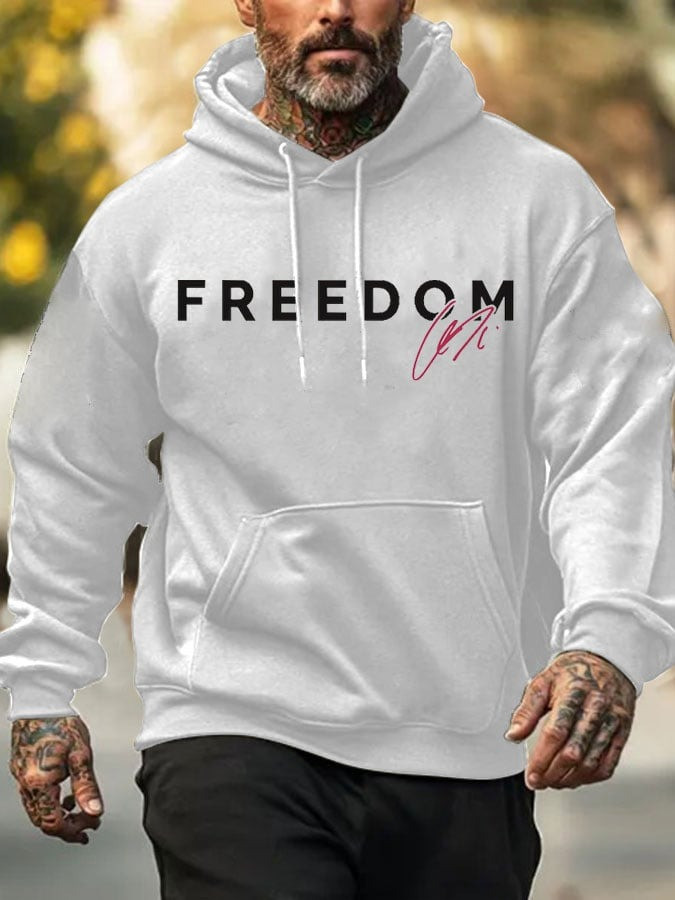 Freedom Charlie Kirk White Hoodie Signature Signed Turning Point USA Charlie Kirk Clothing - Image 2