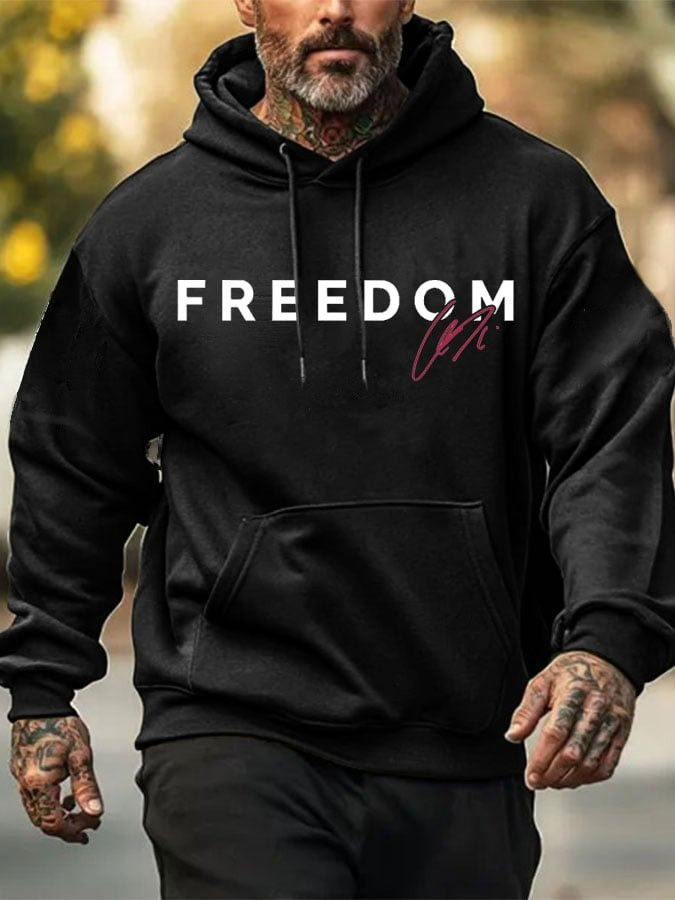 Freedom Charlie Kirk White Hoodie Signature Signed Turning Point USA Charlie Kirk Clothing