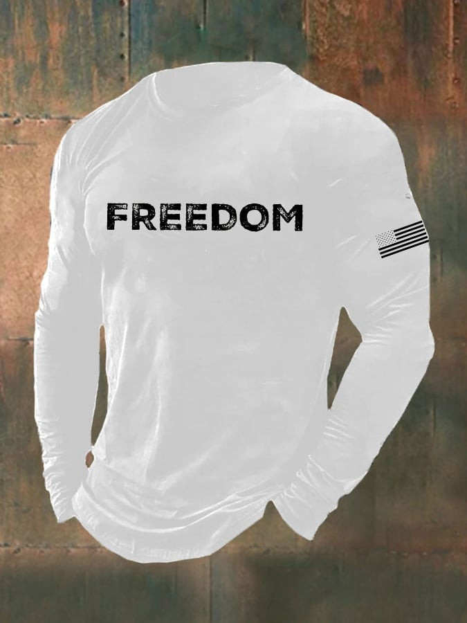 Freedom Charlie Kirk White Men's Long Sleeve Shirt Charlie Kirk Wore Apparel
