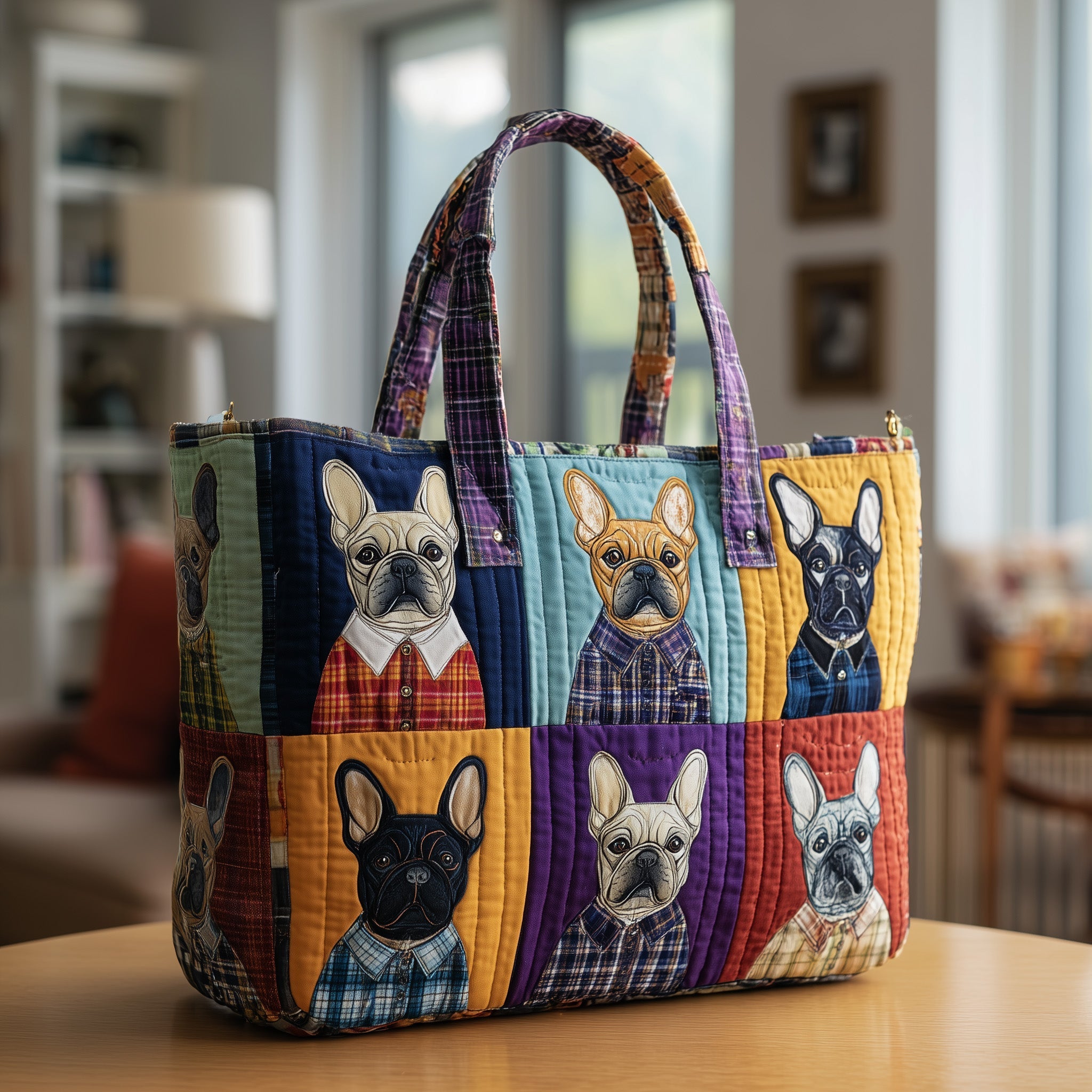 French Bulldogs Quilted Tote Bag Best Handbag For Women French Bulldog Owner Gifts