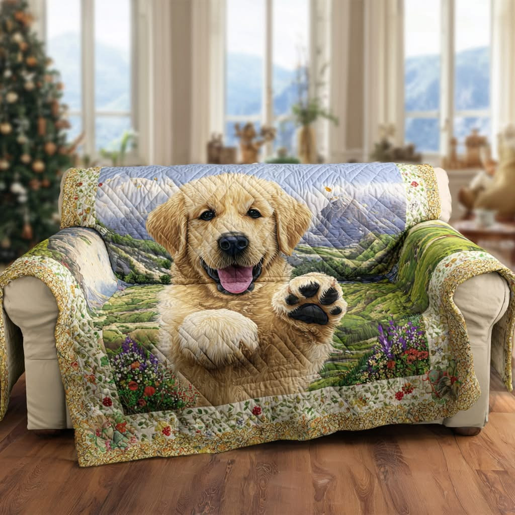 Golden Retriever Quilted Sofa Cover Best Couch Covers Gifts With Golden Retrievers On Them