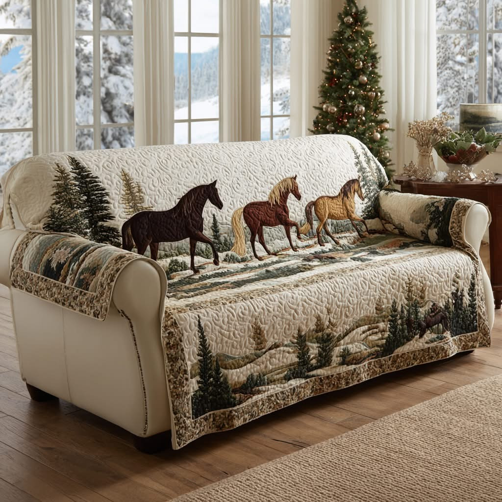 Horse Alpine Spirit Quilted Sofa Cover Best Couch Covers Gifts For Horse People Home Decor