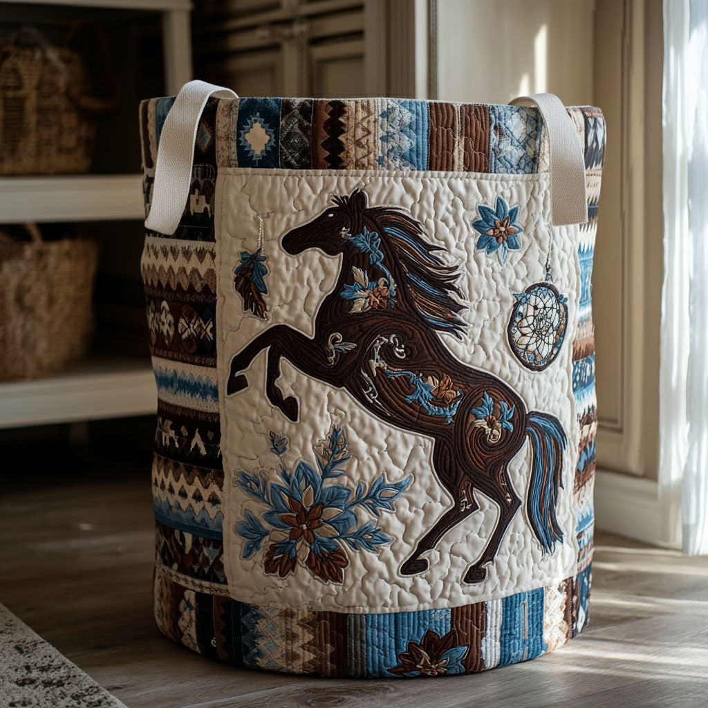Horse Pattern Laundry Basket Fabric Basket Hamper Unique Gifts For Horse Lovers For Dad
