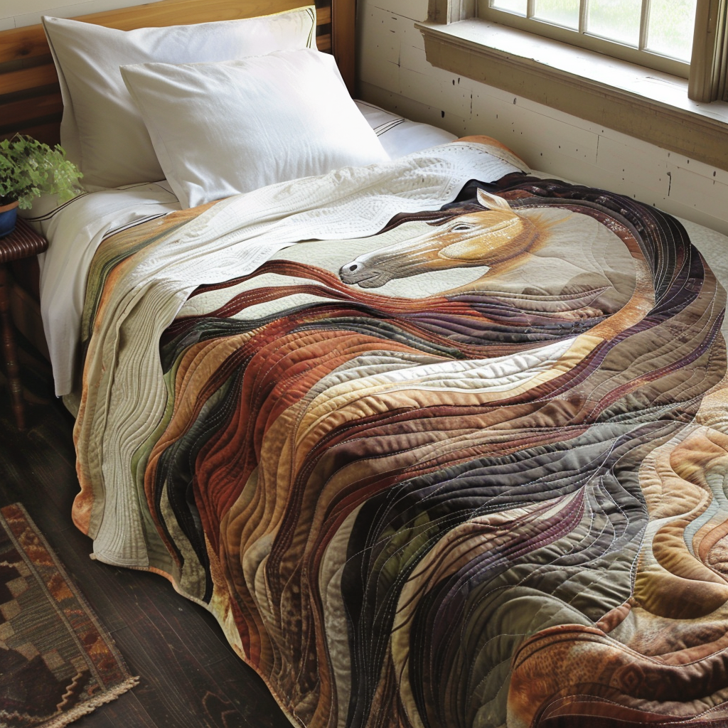 Horse Quilted Blanket Christmas Bedroom Decor Great Gifts For Horse Lovers - Image 2