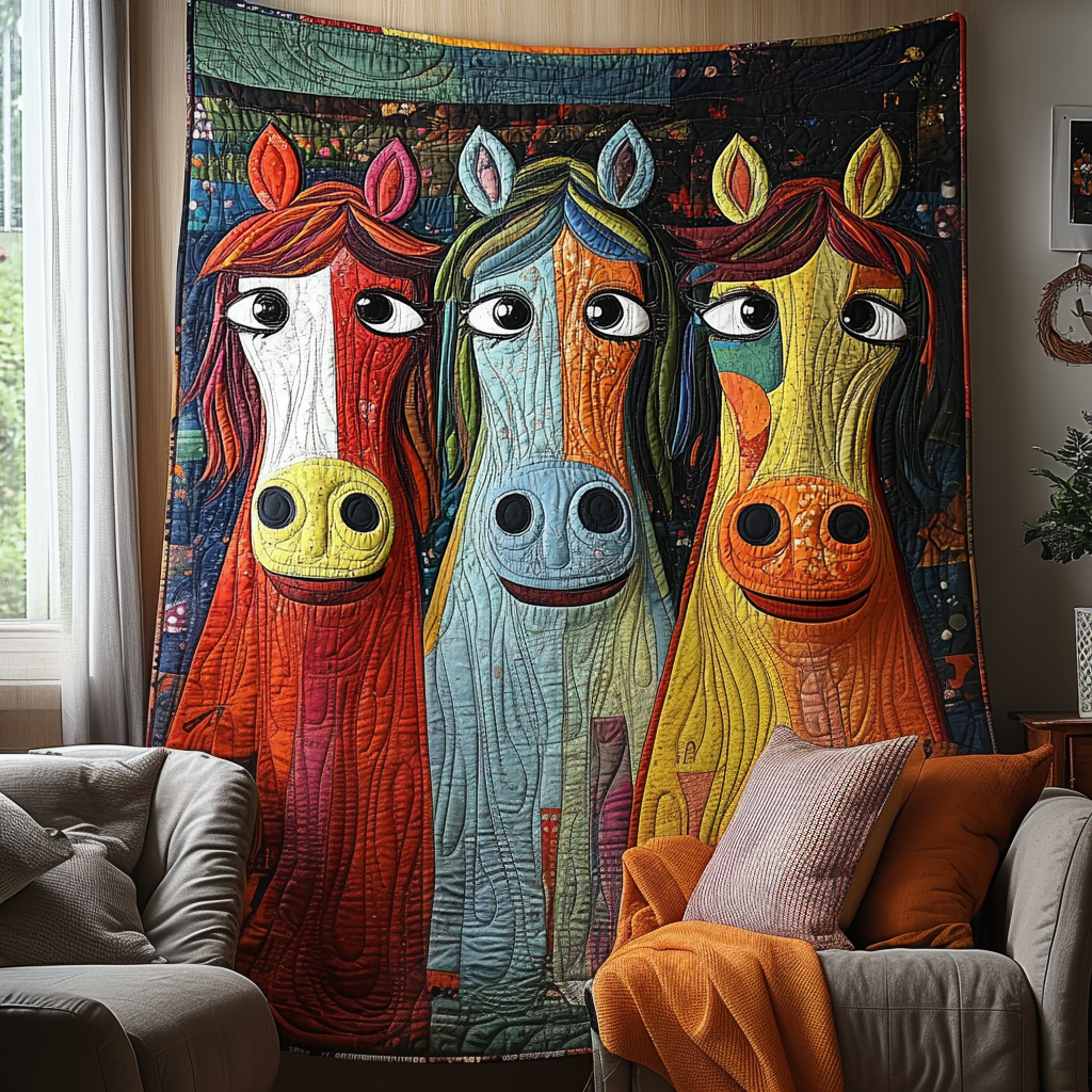 Horse Quilted Blanket Christmas Bedroom Decor Great Gifts For Horse Lovers - Image 7