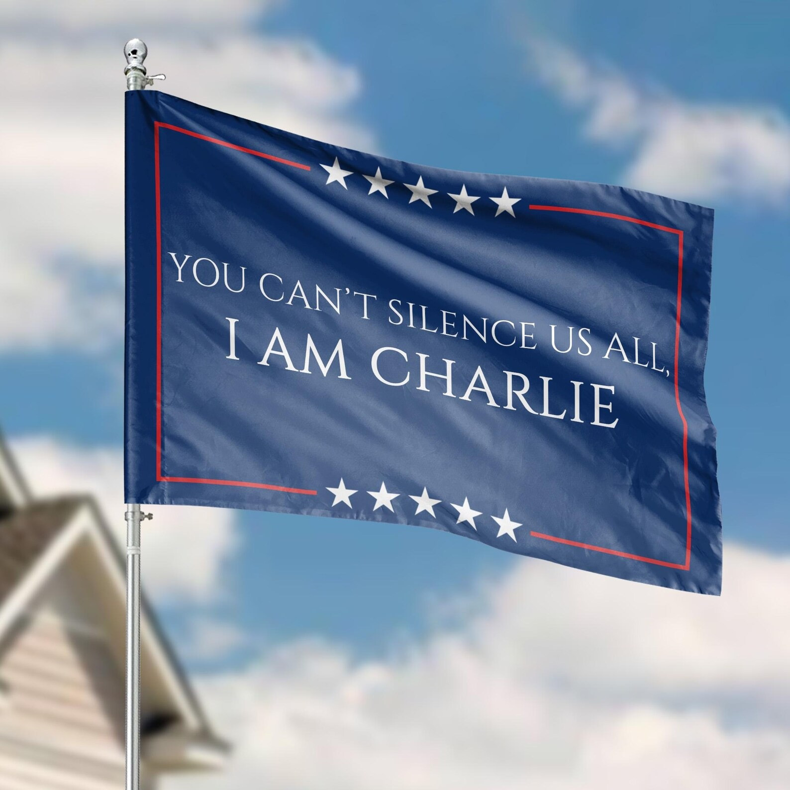 I Am Charlie Kirk Flag You Can't Silence Us All R.I.P Charlie Kirk Memorial Tribute Merch - Image 2
