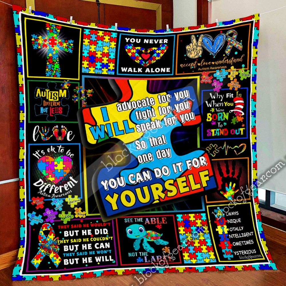 I Will Speak For You Quilt Blanket Autism Awareness Throw Blanket Gifts For Autism Patients