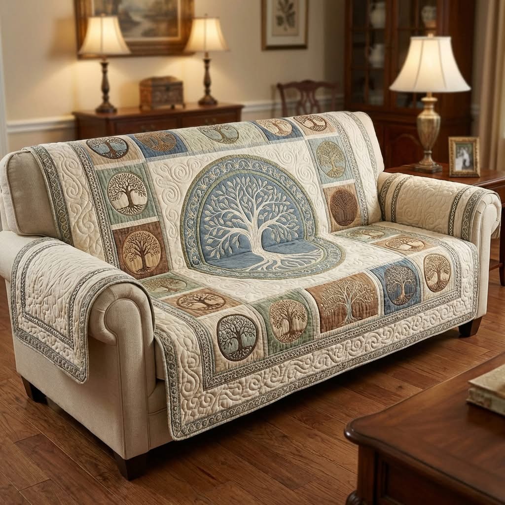 Ivory Tree Grace Quilted Sofa Cover Best Sofa Protector Tree Of Life Themed Gifts
