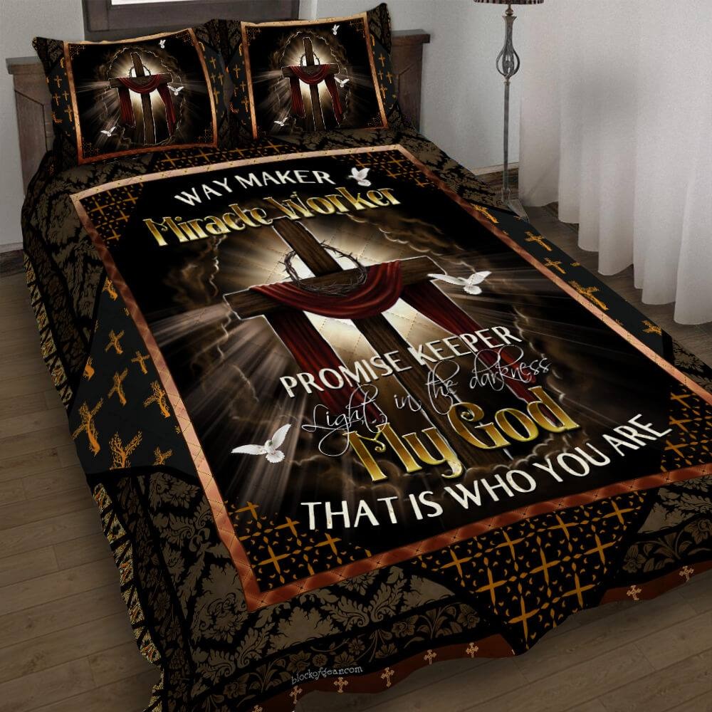 Jesus Cross Quilted Bedding Set My God That Is Who You Are Duvet Cover Sets Christian Gifts