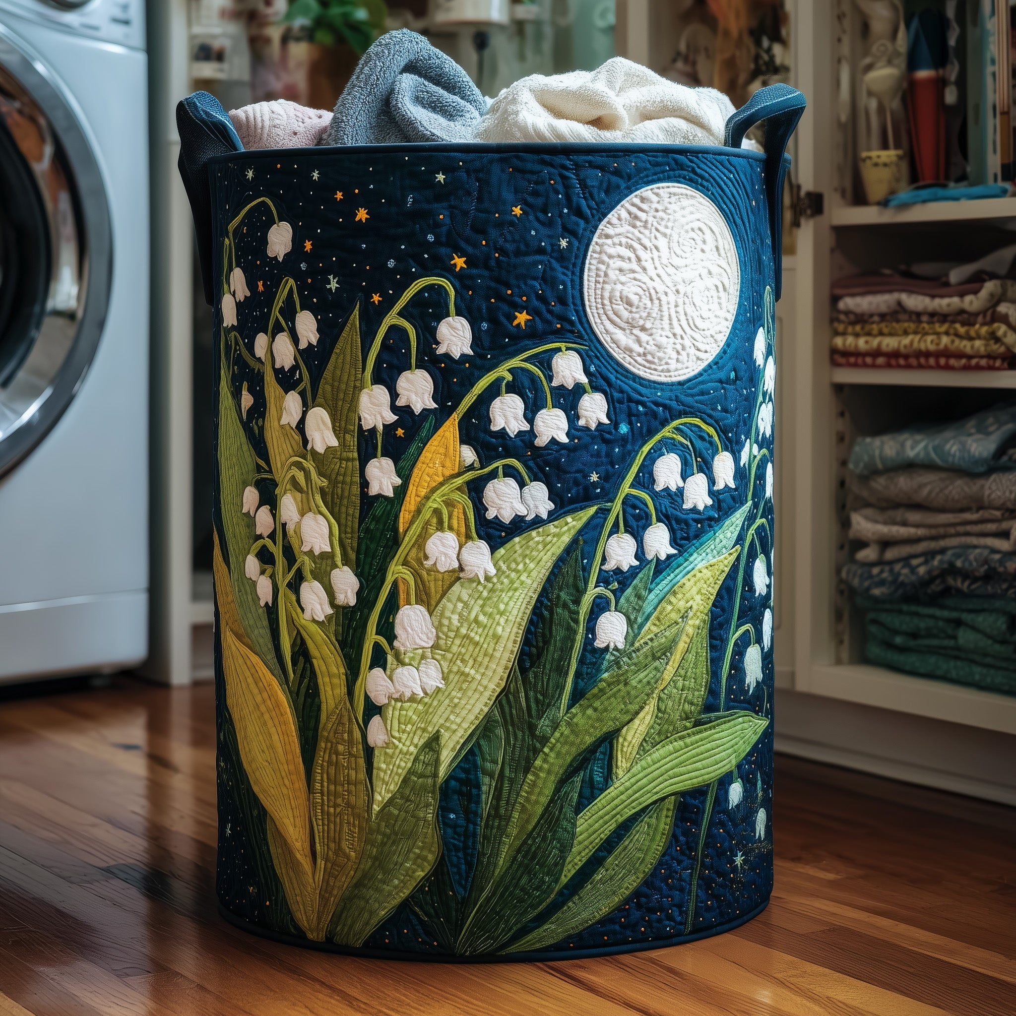 Lily Of The Valley Quilted Laundry Basket Best Dirty Clothes Hamper Gifts For Relatives