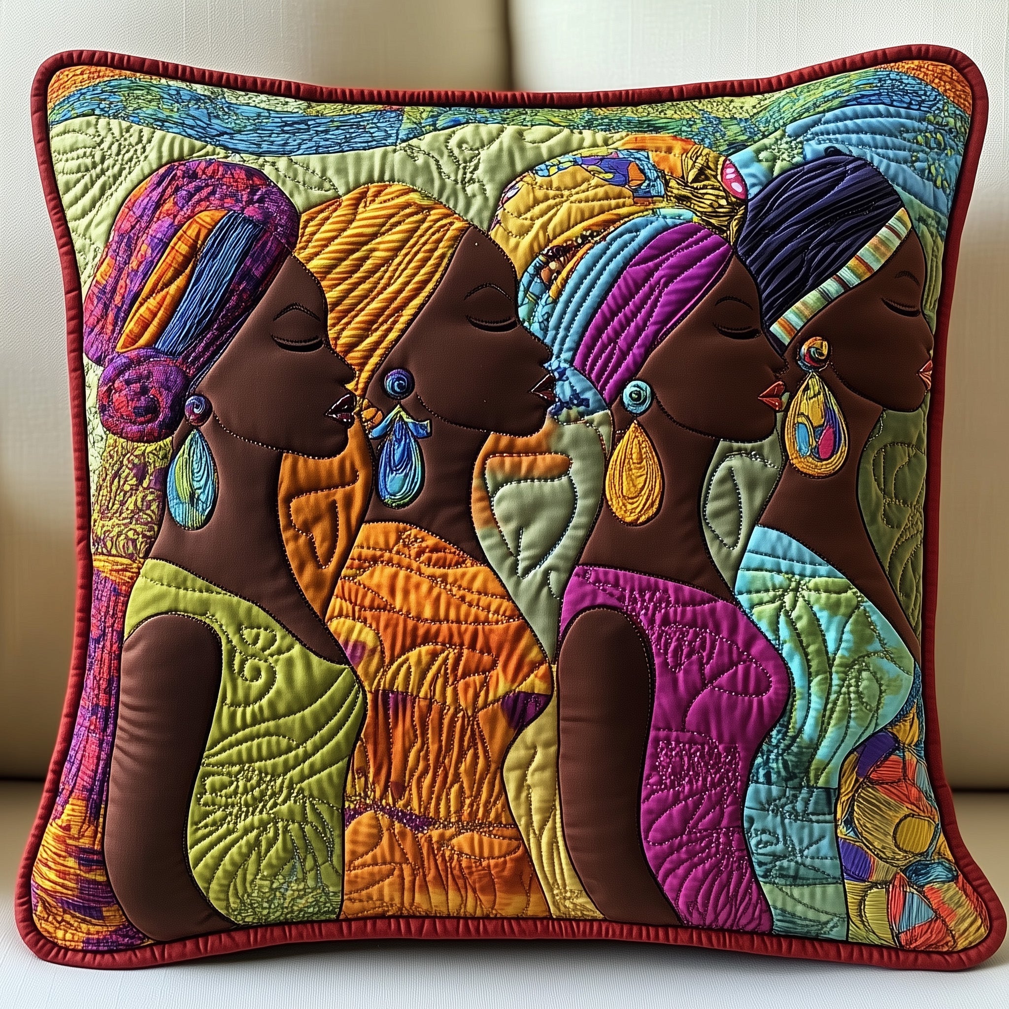 Melanin Pride Quilted Pillow Case Decorative Pillow Cover MerchMelanin African American Gifts For Her