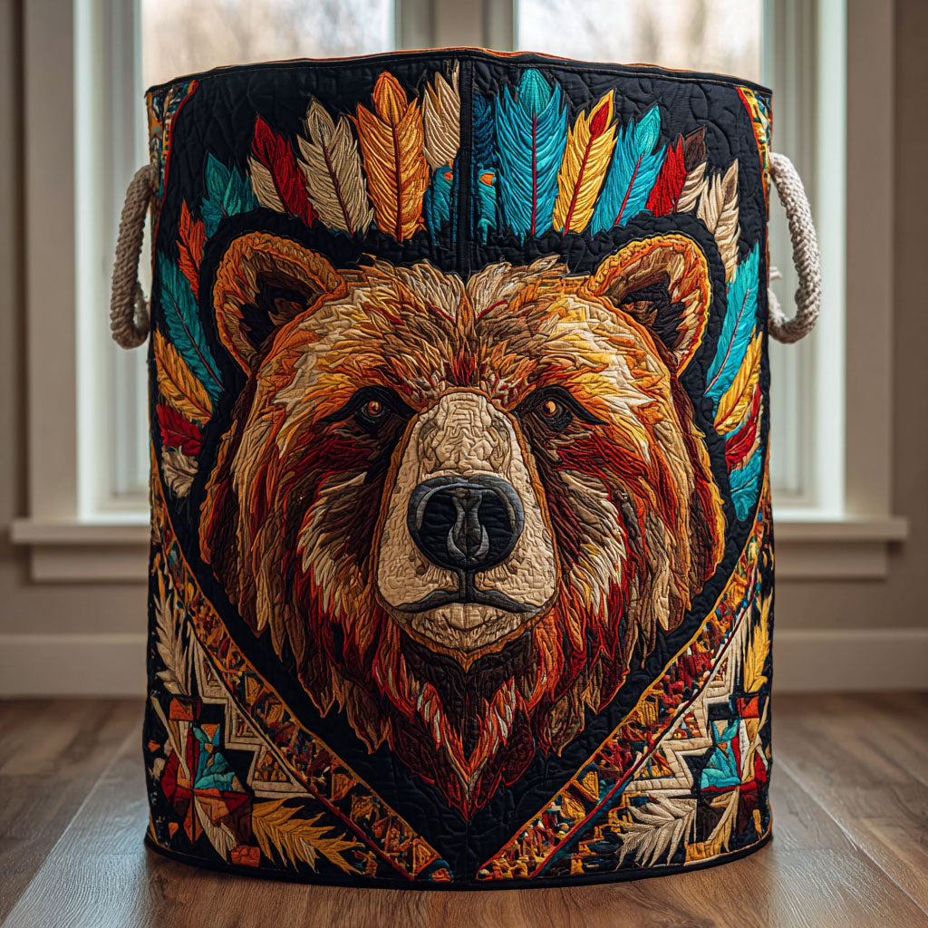 Native Bear Chief Presence Laundry Basket Clothes Foldable Laundry Basket Native Gift Ideas