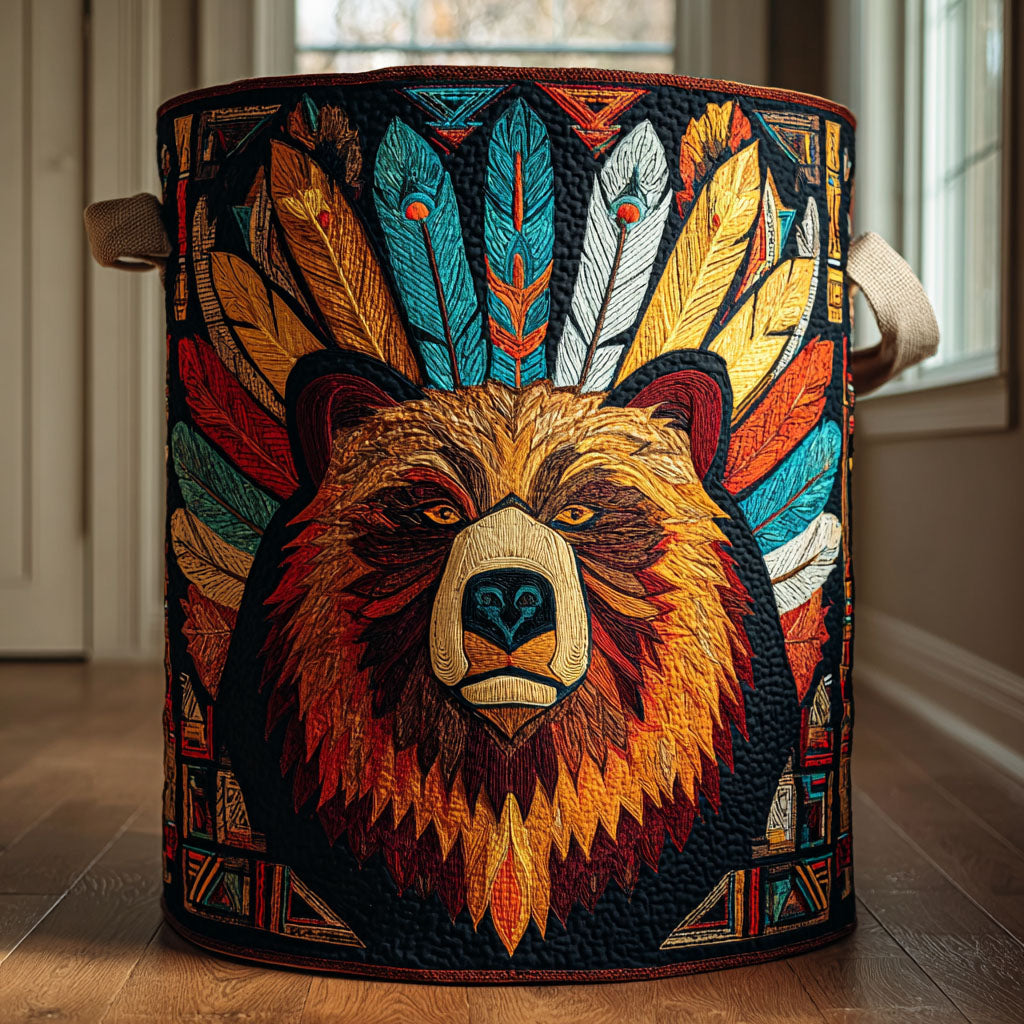 Native Bear Emblem Laundry Basket Native American Themed Gifts Themed Bear Items