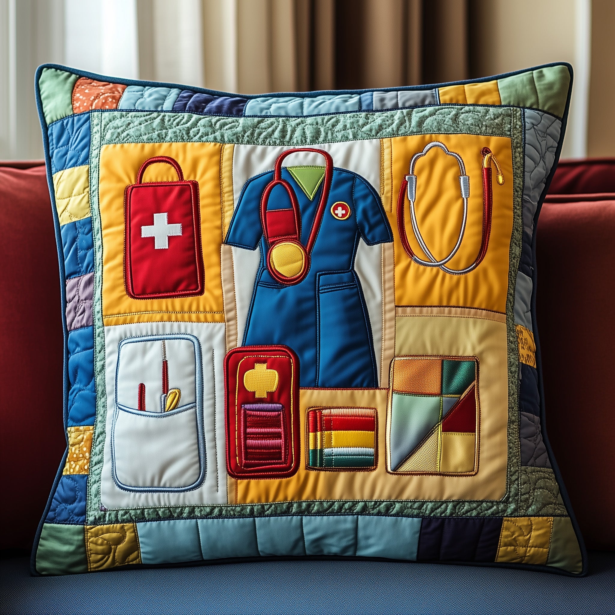 Nurse Life Quilted Pillow Case Pillow Protector CoverNurses Gift Ideas For Girfriend