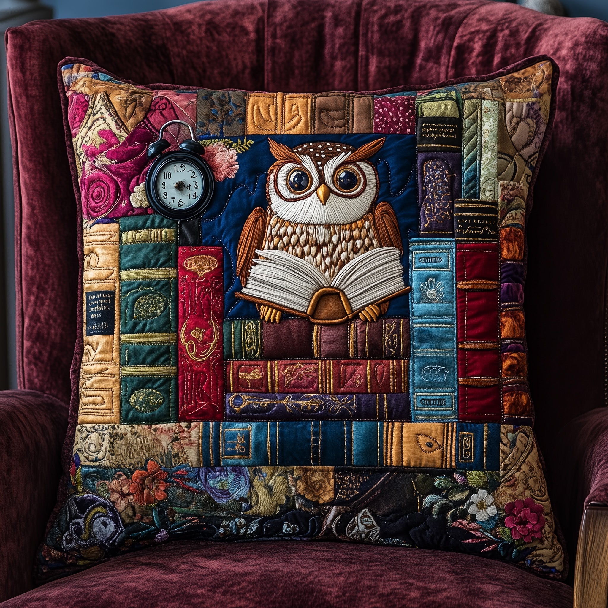 Owl Lady Love Reading Quilted Pillow Case Throw Pillow Cover ItemOwl Gift Ideas For Men