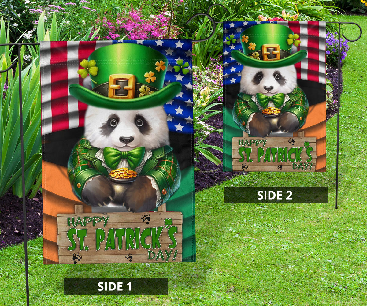 Panda Saint Patrick's Day Welcome American Flag And Ireland Flag St Patrick's Day Ideas - Image 10