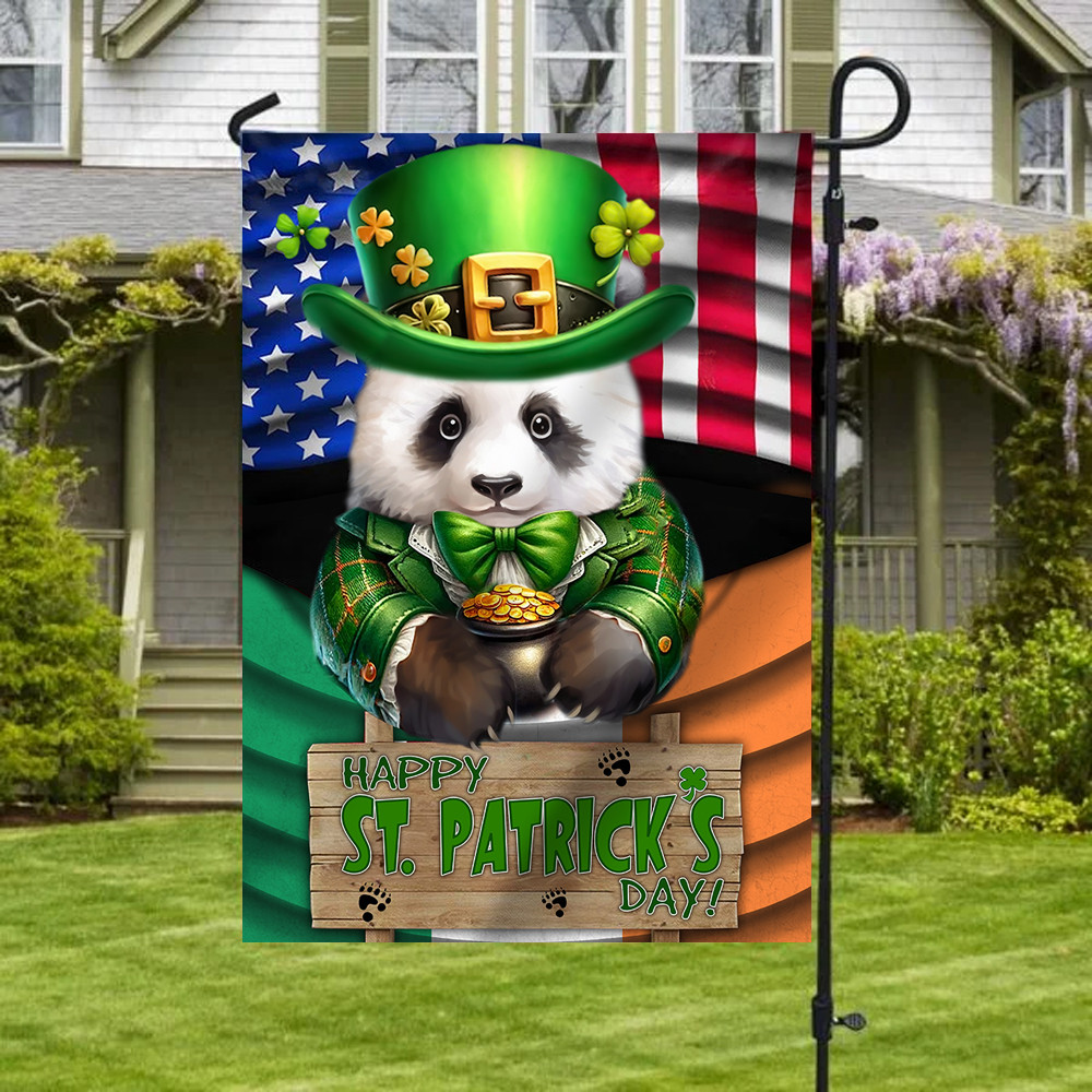 Panda Saint Patrick's Day Welcome American Flag And Ireland Flag St Patrick's Day Ideas