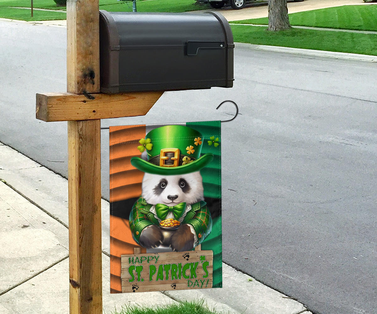 Panda Saint Patrick's Day Welcome Ireland Flag Happy St Patrick's Day Flag Gifts For Irish - Image 4