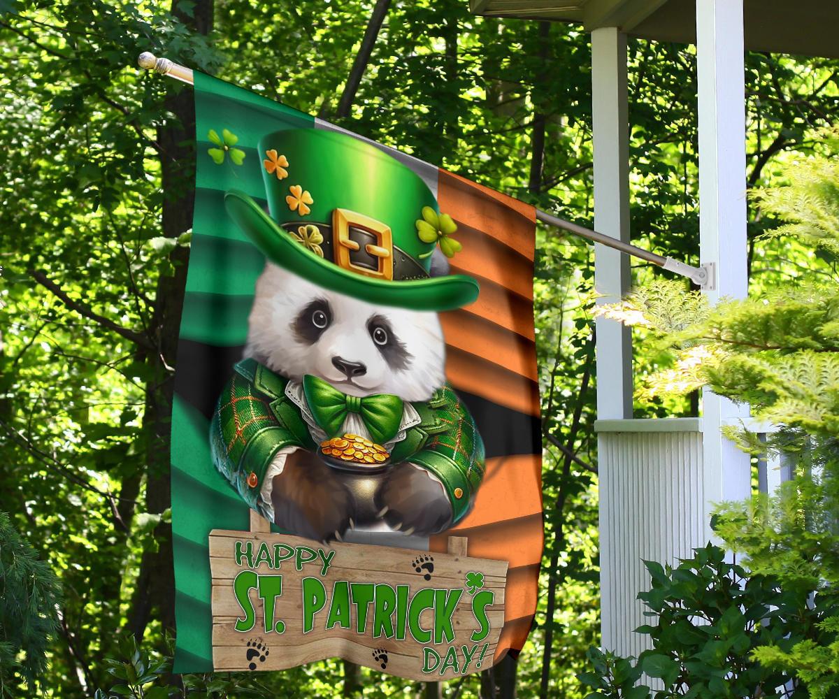Panda Saint Patrick's Day Welcome Ireland Flag Happy St Patrick's Day Flag Gifts For Irish - Image 10