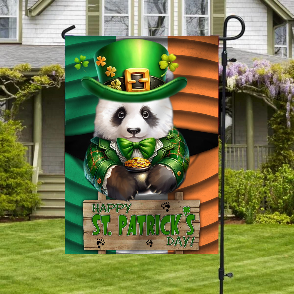 Panda Saint Patrick's Day Welcome Ireland Flag Happy St Patrick's Day Flag Gifts For Irish