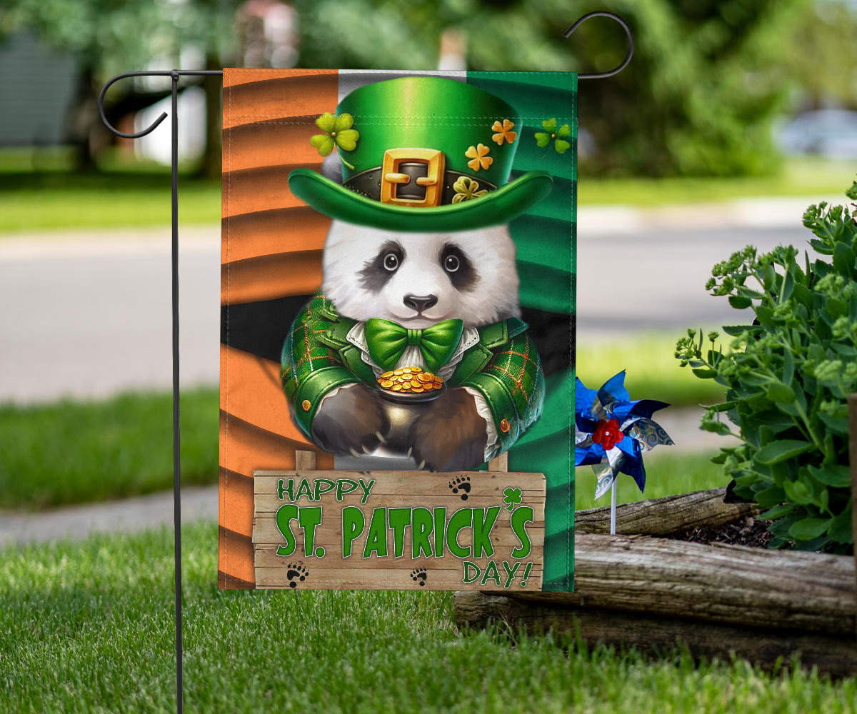 Panda Saint Patrick's Day Welcome Ireland Flag Happy St Patrick's Day Flag Gifts For Irish - Image 5