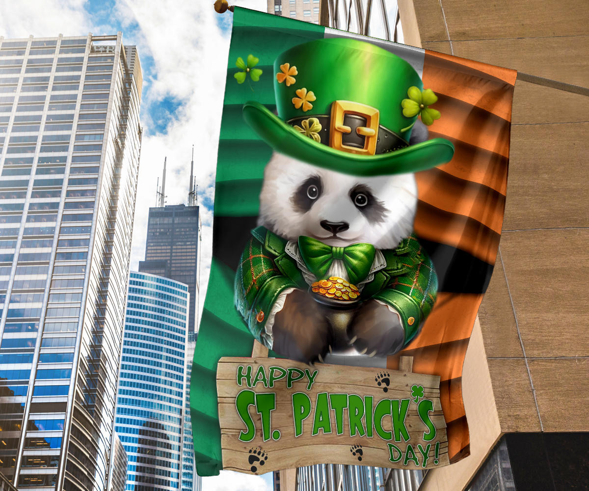 Panda Saint Patrick's Day Welcome Ireland Flag Happy St Patrick's Day Flag Gifts For Irish - Image 6