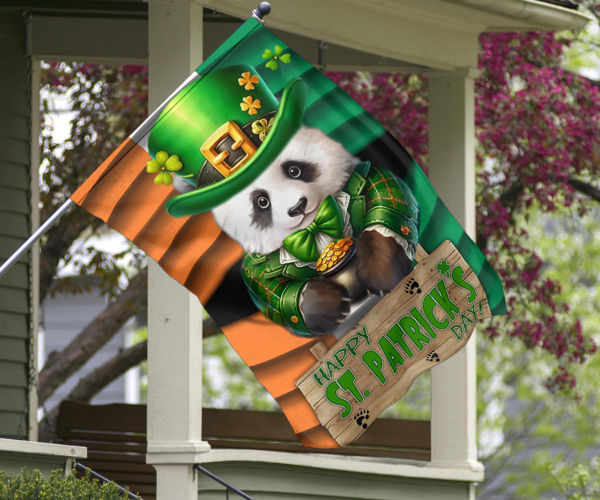 Panda Saint Patrick's Day Welcome Ireland Flag Happy St Patrick's Day Flag Gifts For Irish - Image 7