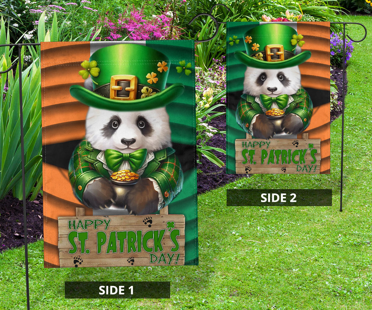 Panda Saint Patrick's Day Welcome Ireland Flag Happy St Patrick's Day Flag Gifts For Irish - Image 9