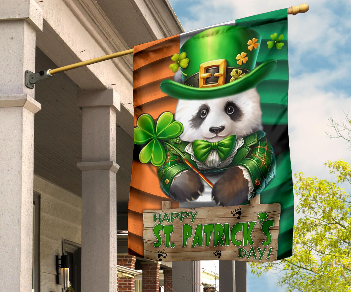 Panda Shamrock Saint Patrick's Day Welcome Ireland Flag St Patrick's Day Flag Gifts For Irish - Image 3