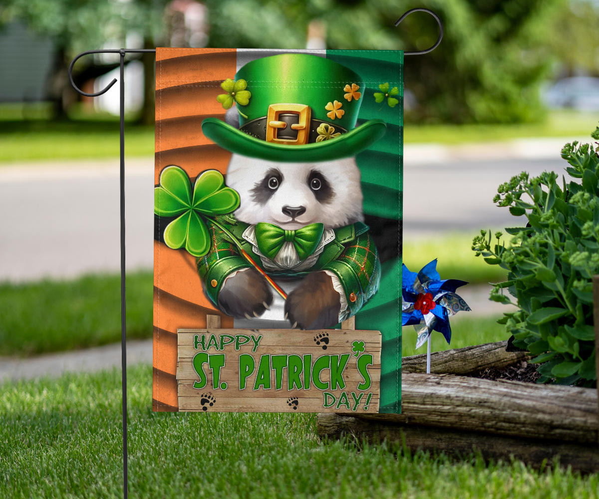Panda Shamrock Saint Patrick's Day Welcome Ireland Flag St Patrick's Day Flag Gifts For Irish - Image 5