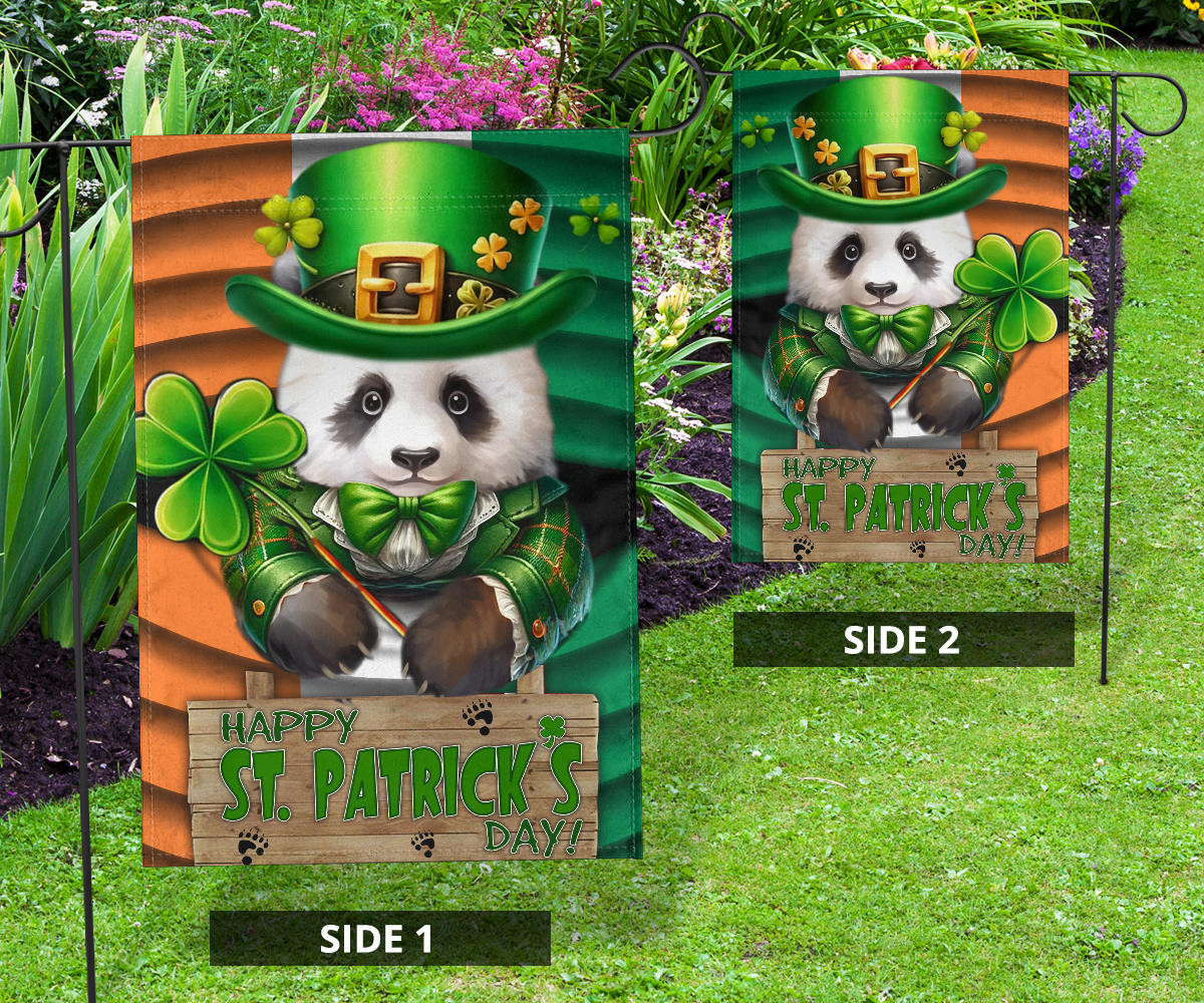 Panda Shamrock Saint Patrick's Day Welcome Ireland Flag St Patrick's Day Flag Gifts For Irish - Image 6