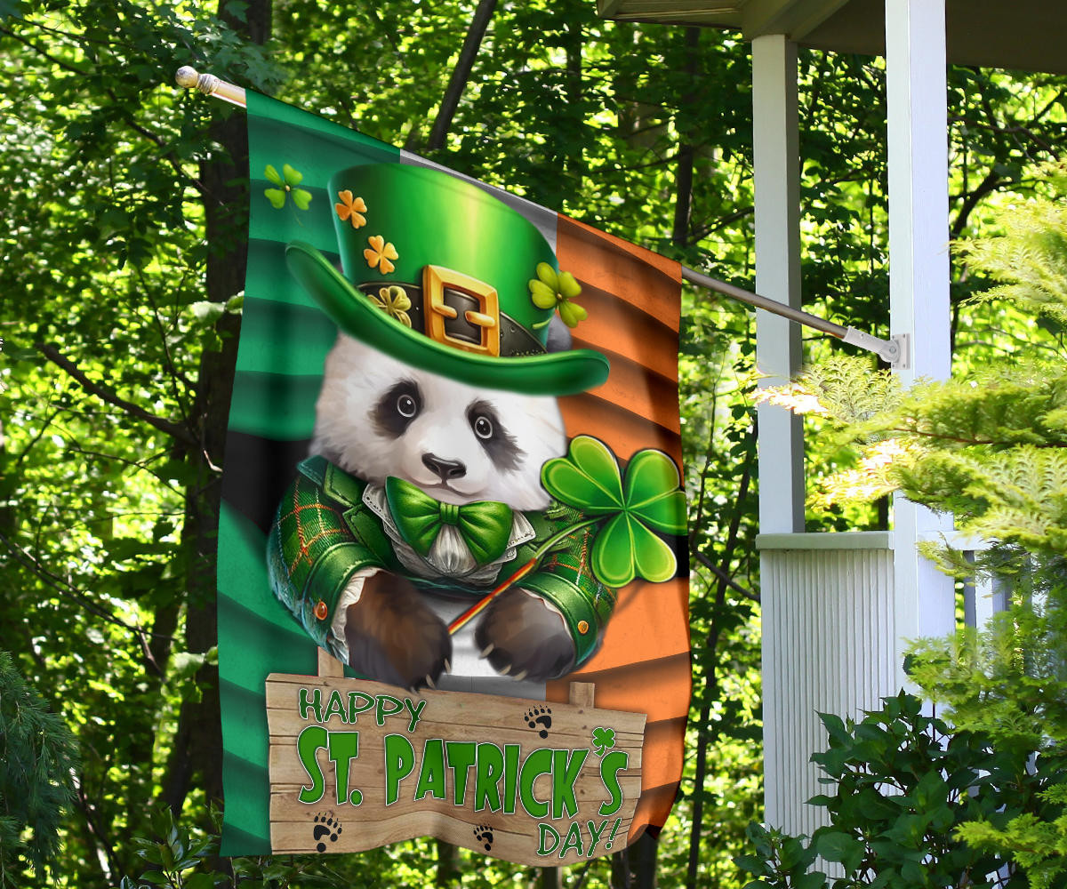 Panda Shamrock Saint Patrick's Day Welcome Ireland Flag St Patrick's Day Flag Gifts For Irish - Image 9