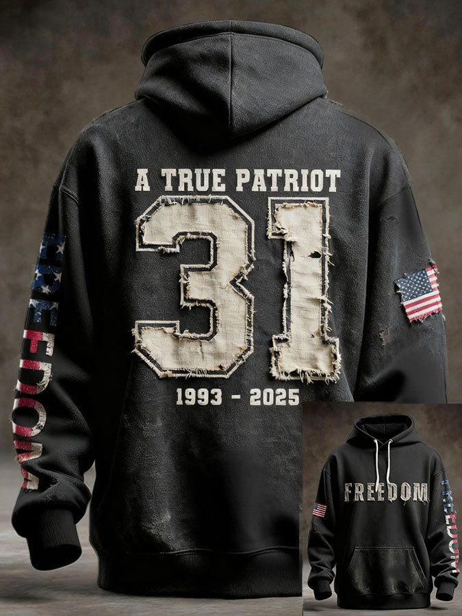 Red Charlie Kirk 31 Hoodie A True Patriot Wear Red On October 14 National Day Apparel Gifts